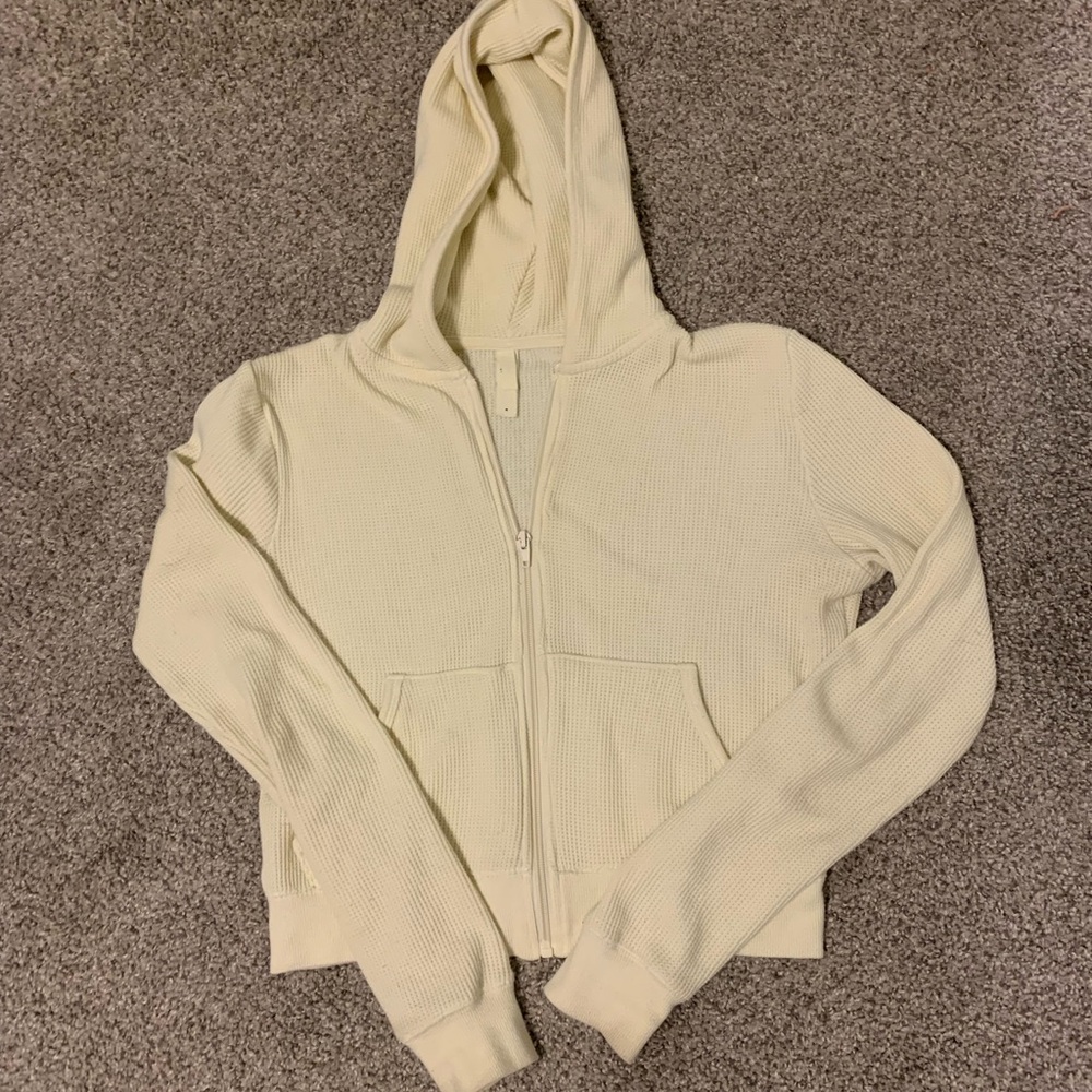 SKIMS Off-White Textured Zip-Up